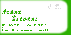 arpad milotai business card